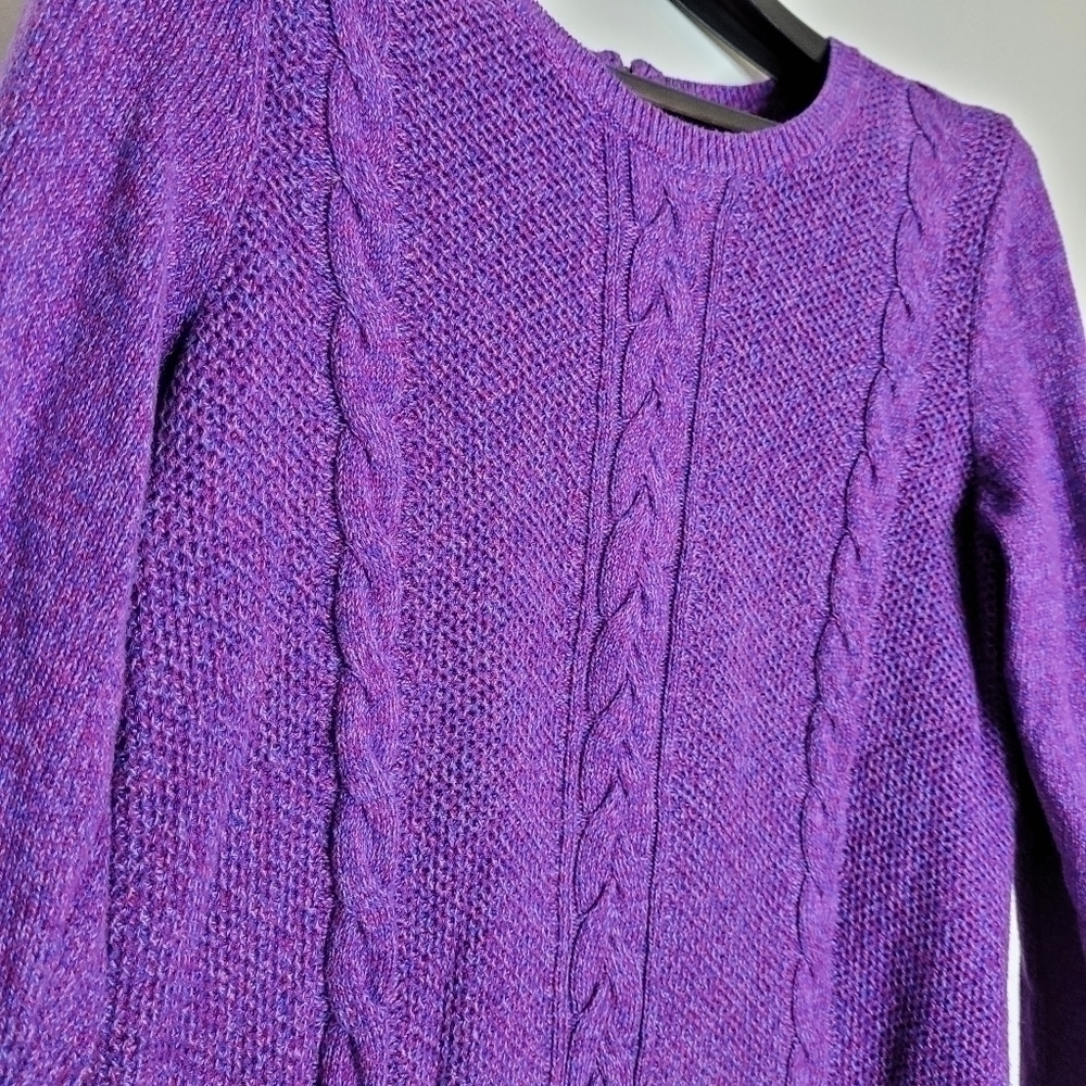 Talbots Purple Knit Waffle Sweater - Picture 5 of 11